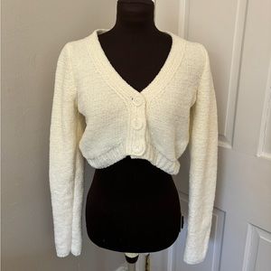Urban Outfitters White Cropped Sweater